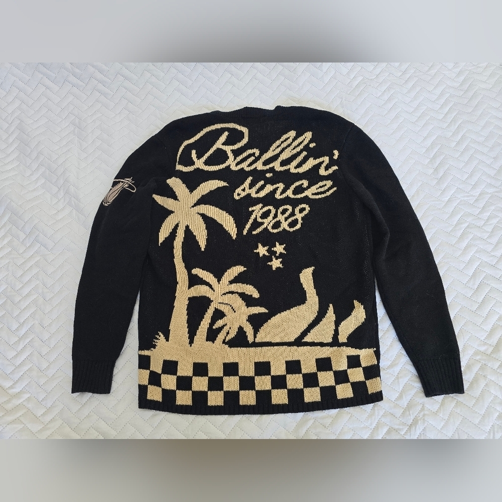 Court Culture X The Wild Collective Miami Heat Ballin since 1988 black cardigan